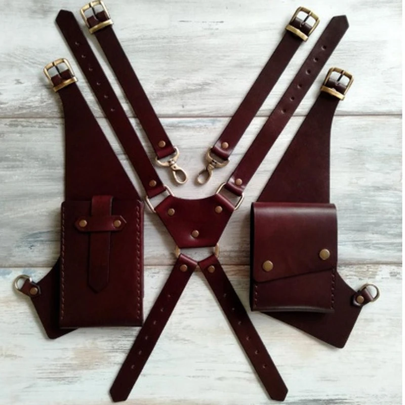 Винтажная кожаная Наплечная Сумка-Кобура регулируемые скрытые тактические