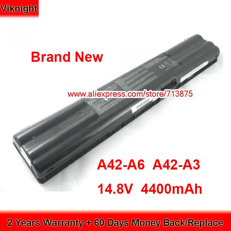 

Brand New A42-A6 Battery 90-NA51B2100 for Asus A3 A6 A7 G1 G2 Z91 Z92 A3000 A6000 A6000G G2K Z9100L Series 14.8V 4400mAh