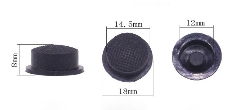 14.5mmX8mm Black 20 шт. хвост водонепроницаемый переключатель кнопка резиновая Кнопка Светодиодный заряд блики фонарик переключатель аксессуары уплотнение резиновая крышка - Цвет: 14.5mmX8mm Black