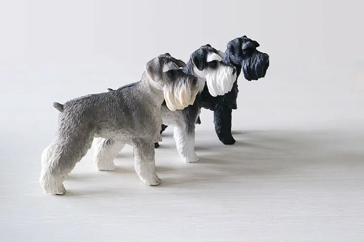 JJM миниатюрная шнауцер собака фигурка для домашних животных модель животного