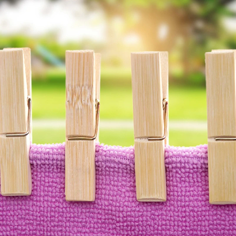 

20 PCS 25mm Quality Mini Spring bamboo Clips Clothes Photo Paper Peg Pin Clothespin Craft Clips Party Home Decoration