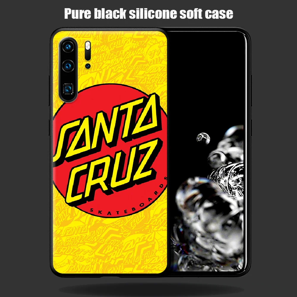 

Santa Cruz Skateboard Brand Phone Case For Huawei P Mate 10 20 30 40 Pro Lite Smart 2019 2021 black Hoesjes Soft Shell 3D Cover
