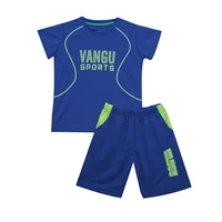 2pcs kids boys breathable net sports suit tracksuit outfits basketball football uniforms sport t shirt and shorts set sportswear
