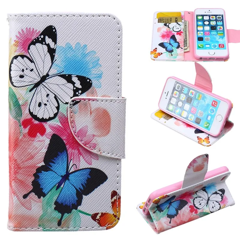 Чехол для apple iphone 5 5C чехол телефона из искусственной кожи с держателем карт 6 6S 6G 4 7