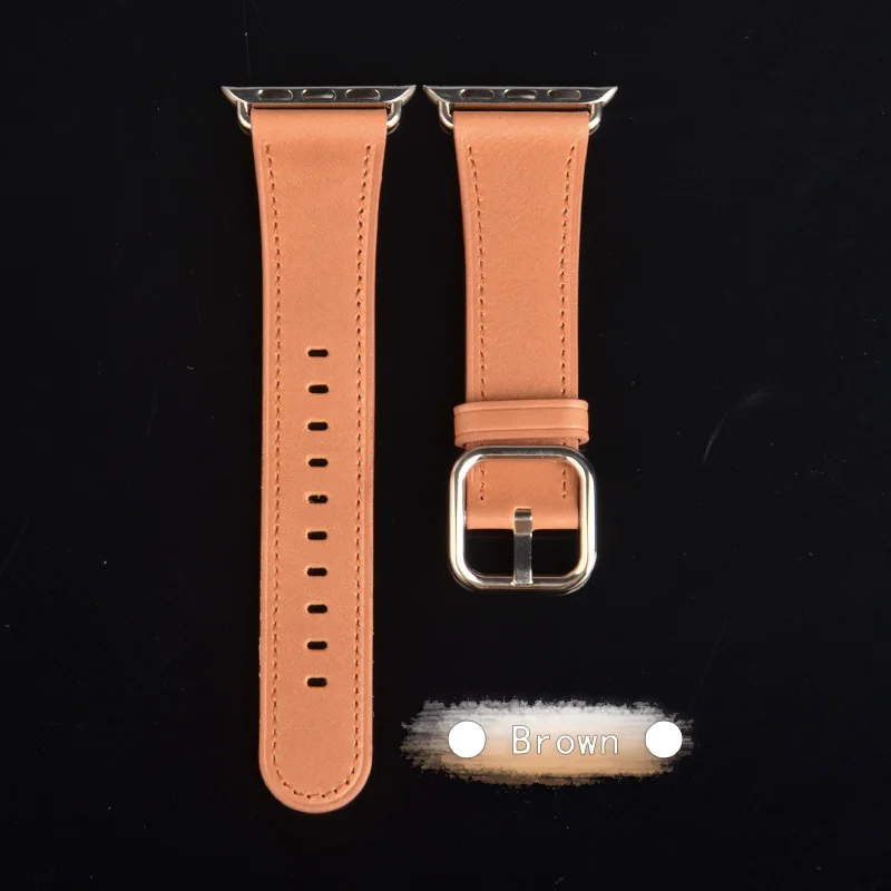 Классический ремешок Kebitt из натуральной кожи для apple watch series 5 4 3 2 1 iwatch5 ремешок 38 40 мм 42 44 мм один тур полосы - Цвет ремешка: Brown