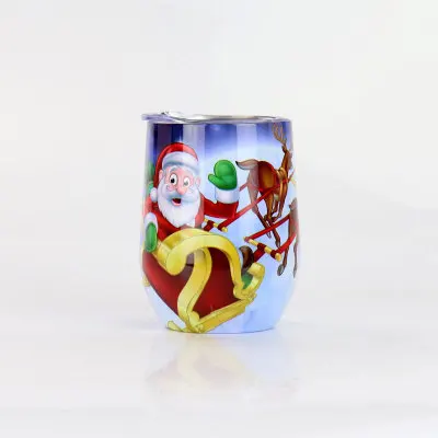 1PC 6 шт., 12 унций, кружки с крышками, термосы, термосы, Рождество, звездное небо, единорог, яйцо, форменная кружка, шампанское пиво, кофе - Цвет: 1PC