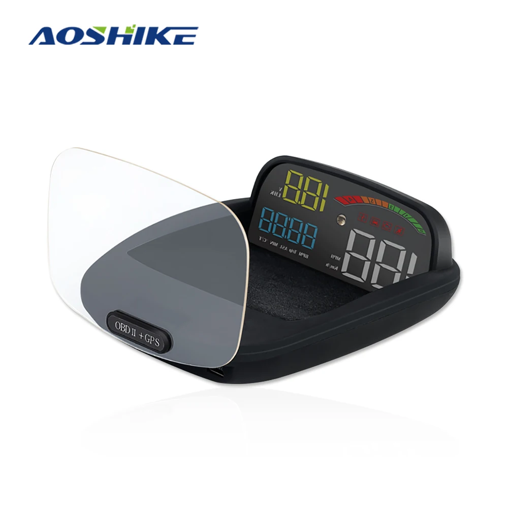 Автомобильный проектор скорости AOSHIKE 2 в 1 цифровой OBD2 + GPS прибор для диагностики