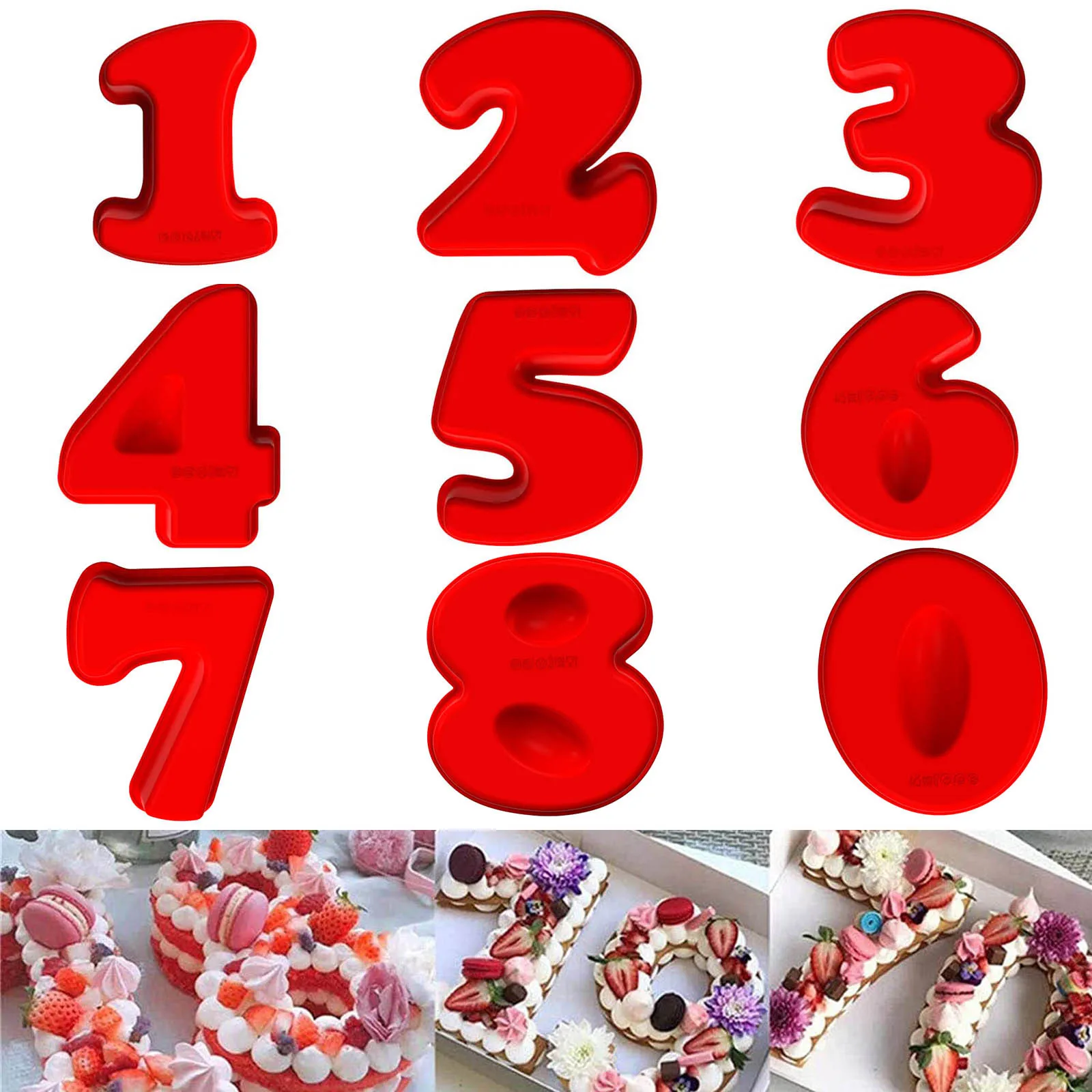

Perfect Number Shape Cake Molder Silicone Digital Cake Mold Cake Numbers Shape Molds Cake Decorating Tools Kitchen Accessories