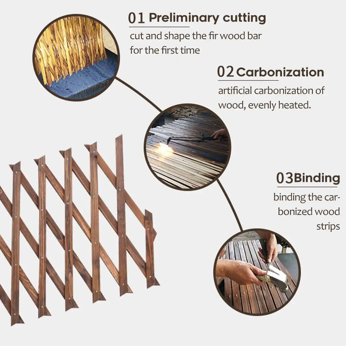 Карбонизированная антисептическая решетка для подъема растений ограждение из