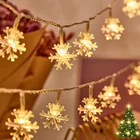 Рождественская гирлянда со снежинками, светодиодная гирлянда на аккумуляторе, сказочные огни для рождественской елки, новогодние украшения для дома, 2022