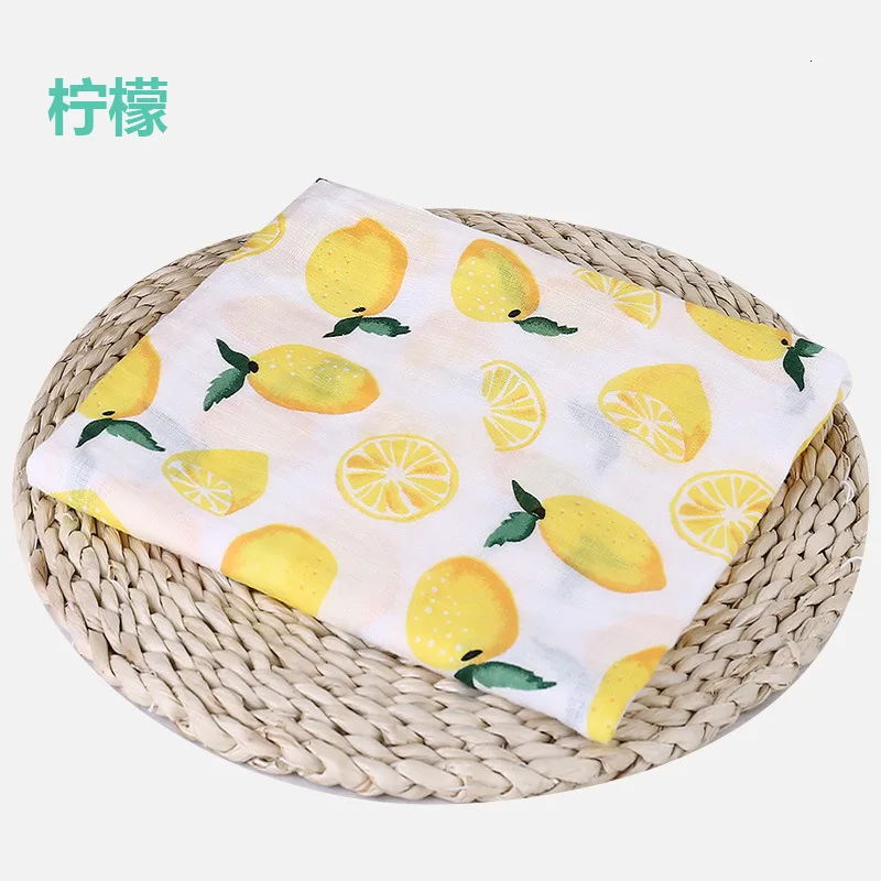 lemon 1 шт., хлопок, муслин, детские пеленки, мягкие одеяла для новорожденных, для ванной, марля, Детская накидка, спальный мешок, чехол для коляски, игровой коврик - Цвет: lemon