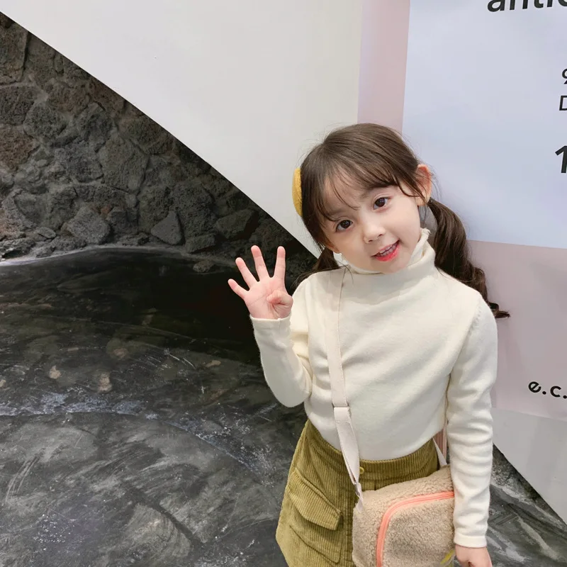 WLG/осенние свитера для мальчиков и девочек Детский Однотонный свитер с высоким