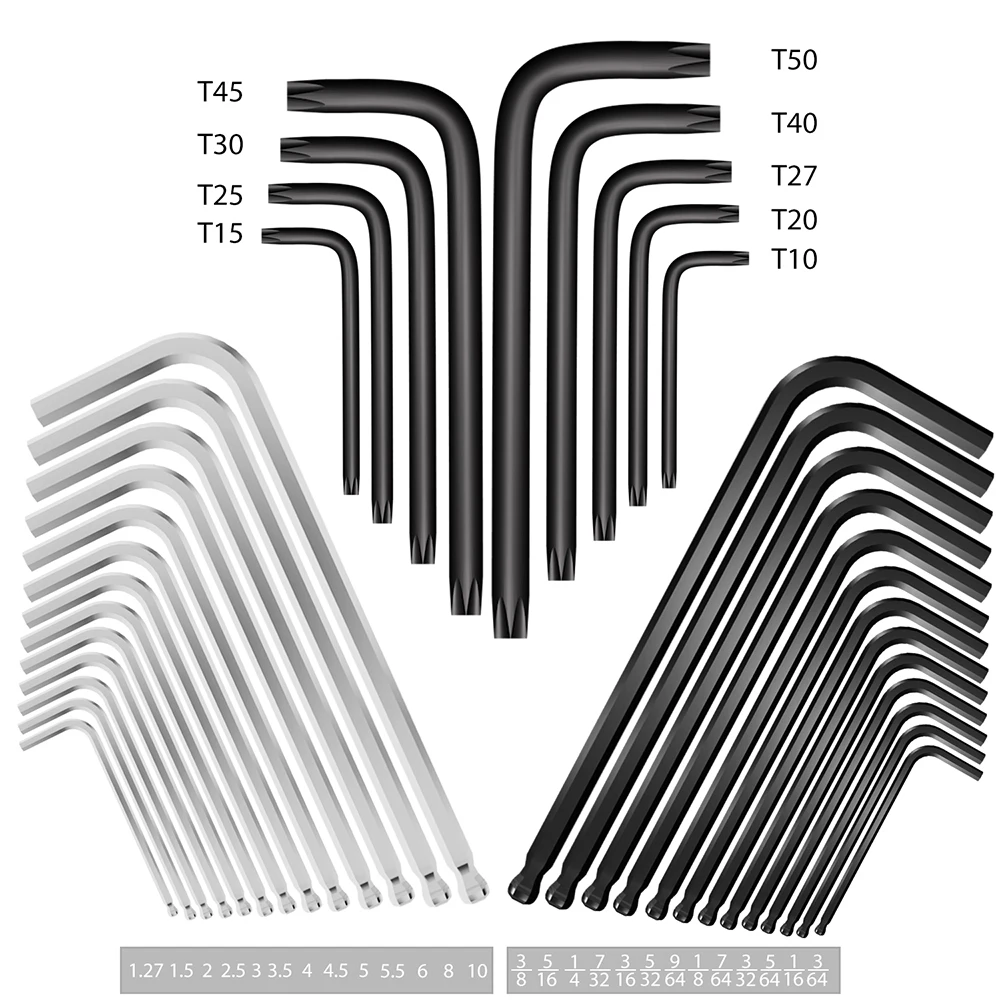 Шестигранный ключ Meterk 36 шт. шестигранный с длинным хвостовиком головка винта
