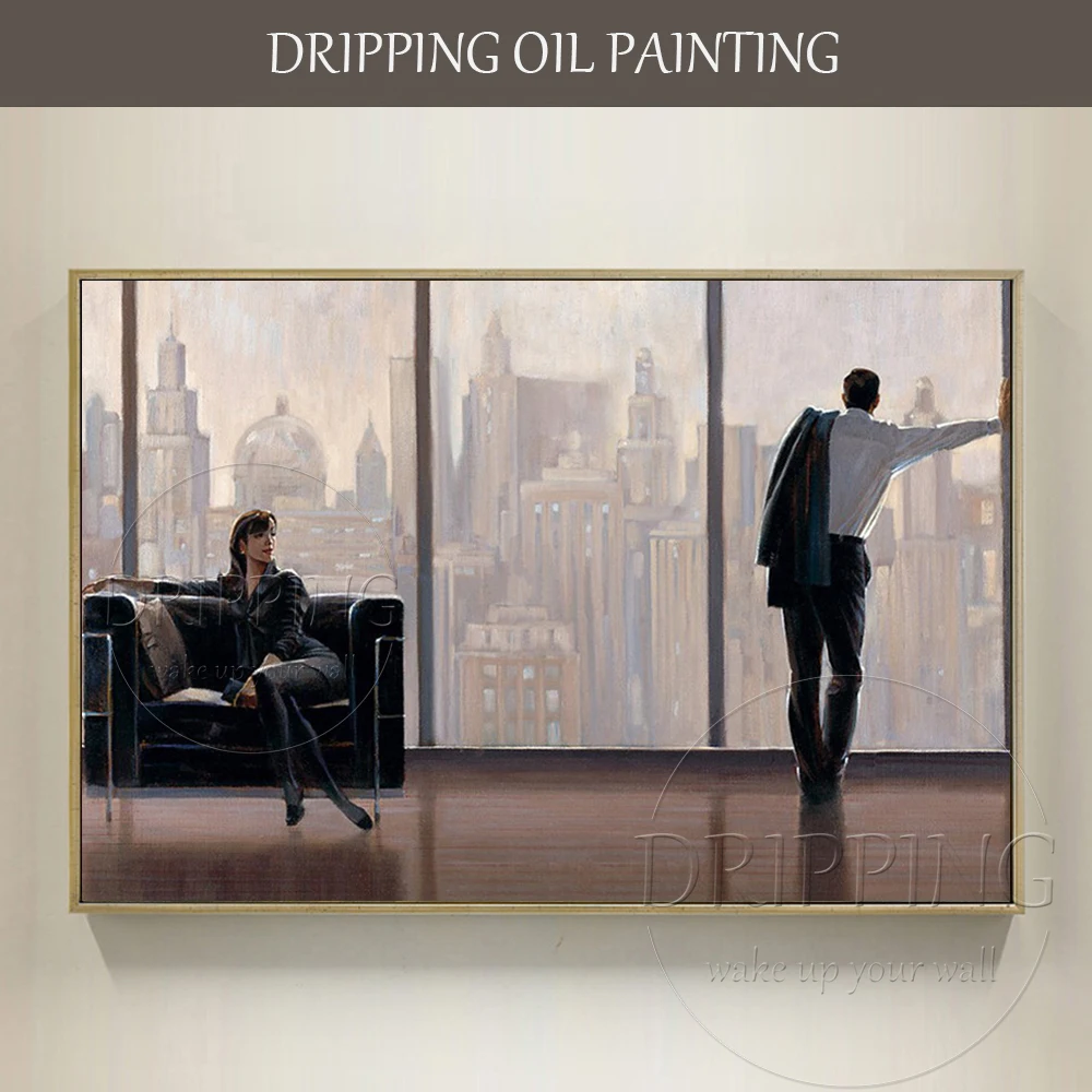 Картина маслом на холсте с изображением офиса пейзажа Нью-Йорка - купить по