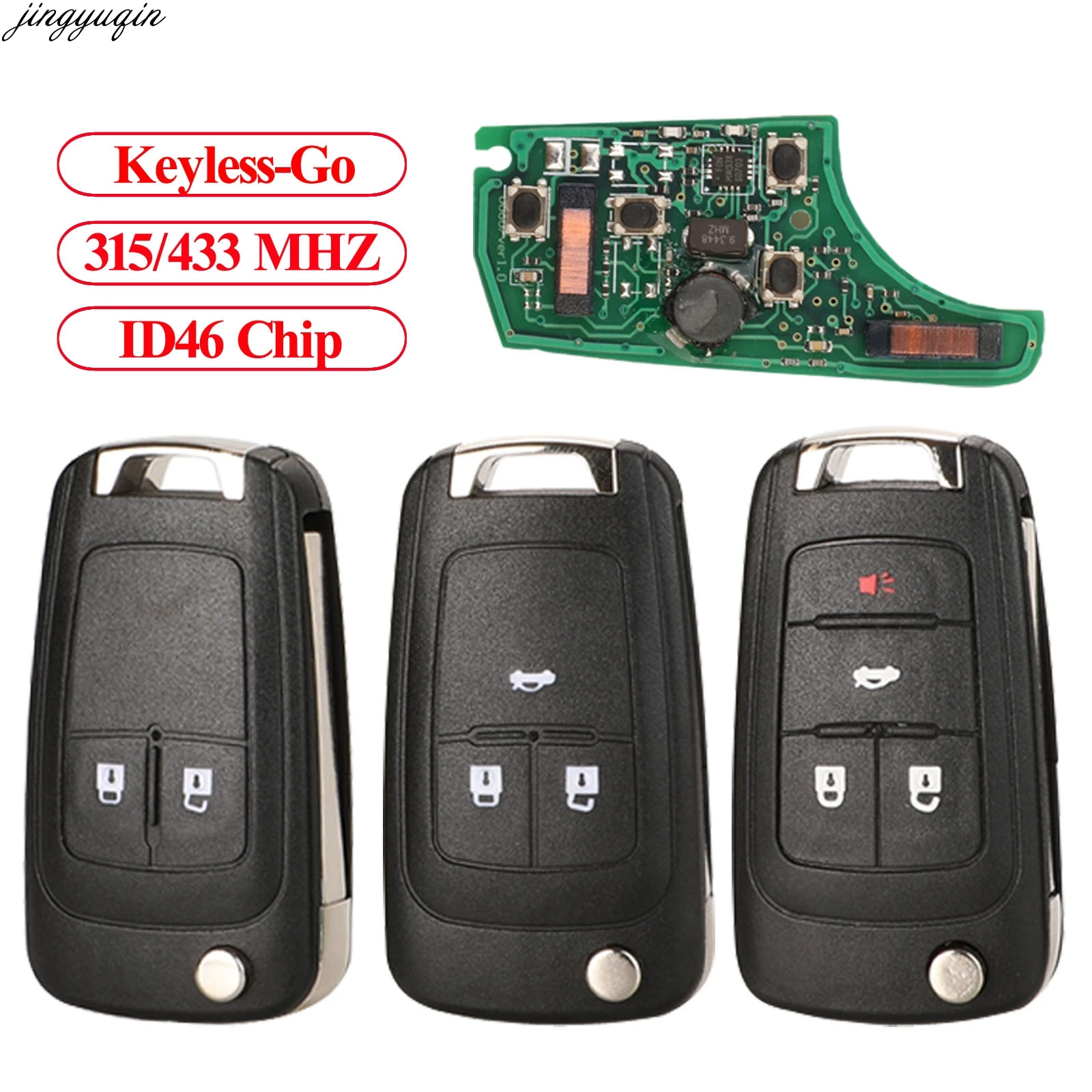 Смарт-ключ Jingyuqin 315 МГц ID46 чип для Chevrolet Cruz Camero Aveo Malibu Buick Encore Verano 2/3/4B | Автомобили и