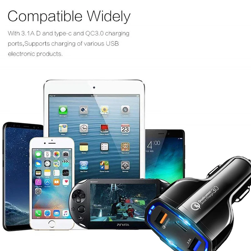 Автомобильное зарядное устройство с двумя usb-портами и светодиодный ным дисплеем