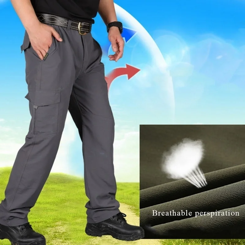 

Men Lightweight Tactical Pants Casual Breathable Army Military Style Long Trousers Male Quick Dry Cargo Pants Bottom