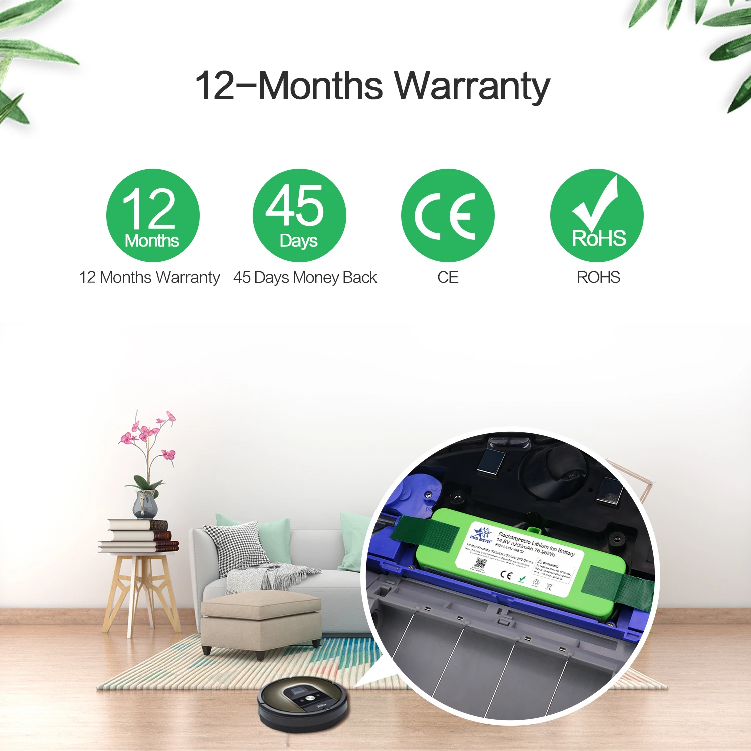 5.2Ah 14,8 V ионно-литиевая Батарея для iRobot Roomba 900 800 700 600 500 Серии 960 980 981 530 560 620 650 770 780 870 с бренда клетки