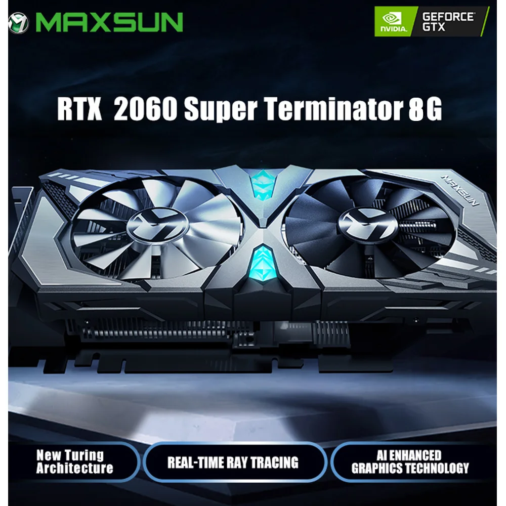 MAXSUN графическая карта rtx 2060 Super Terminator 8G pc видеокарта NVIDIA GDDR6 1470MHz 256bit 14000MHz 12nm HDMI + 3DP