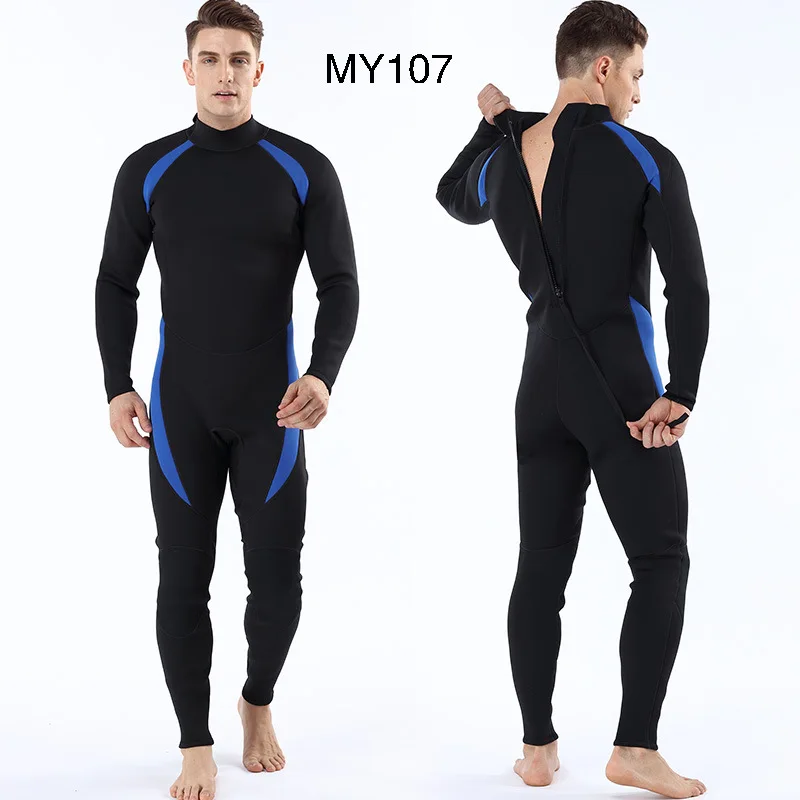 

3mm Diving One-Piece Cold-Proof Warm Men Surf Swimsuit Men Women Flocking Scuba Diving Wetsuit