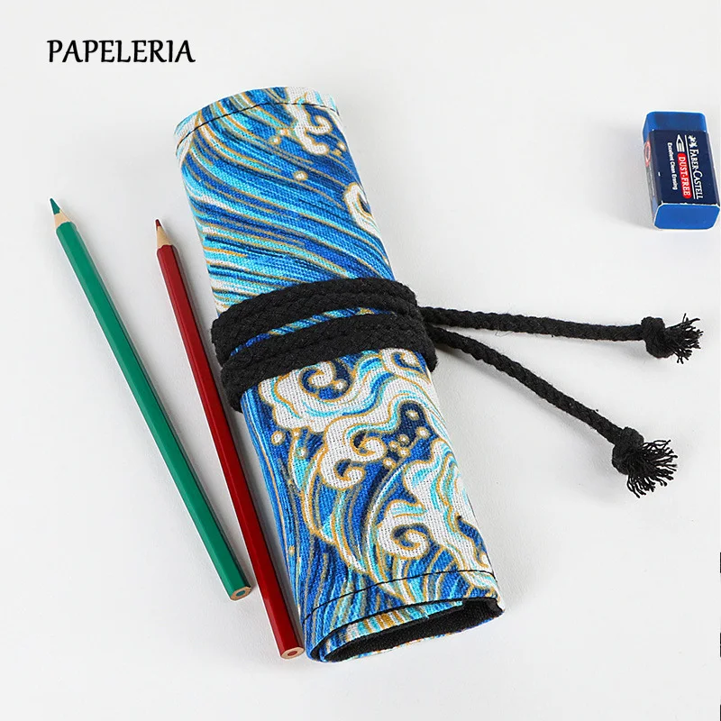 Милые школьные рулон Карандаш Чехол для девочек и мальчиков мило холст