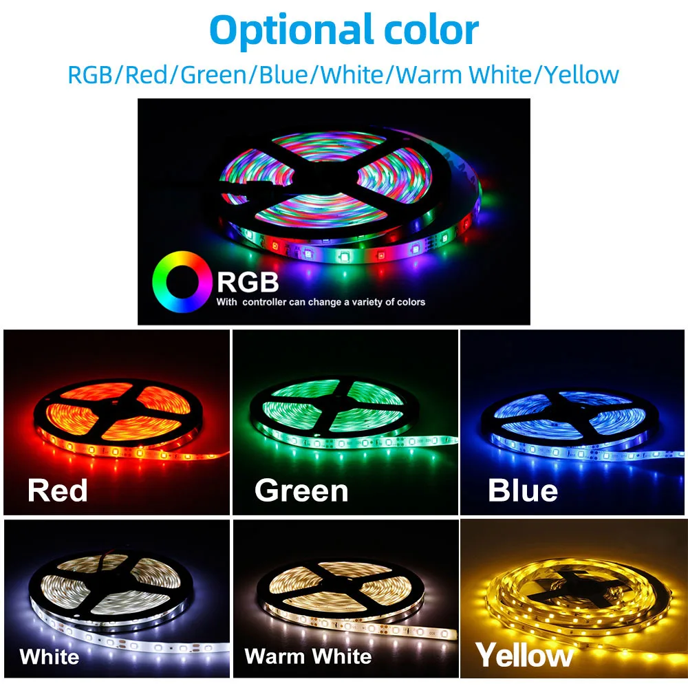 RGB Светодиодная лента 5 м 300 светодиодный s светодиодная лента световой полосы 12 В 2A Fiexble свет рождественский Настольный Декор лампа для ТВ фоновое освещение