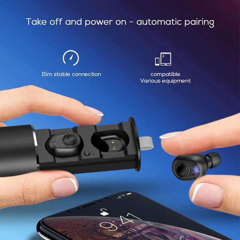 

X9 Plus TWS Wireless Earphone Bluetooth 5.0 3D Stereo Earbud Sport Handsfree Earphone Cordless Headset W/ Charging Box for Phone