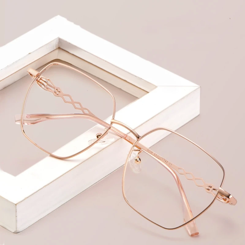 

Ретро полигон женский супер светильник сплав оптическая оправа для очков Модные Простые Декоративные очки оправа для близорукости очки дл...