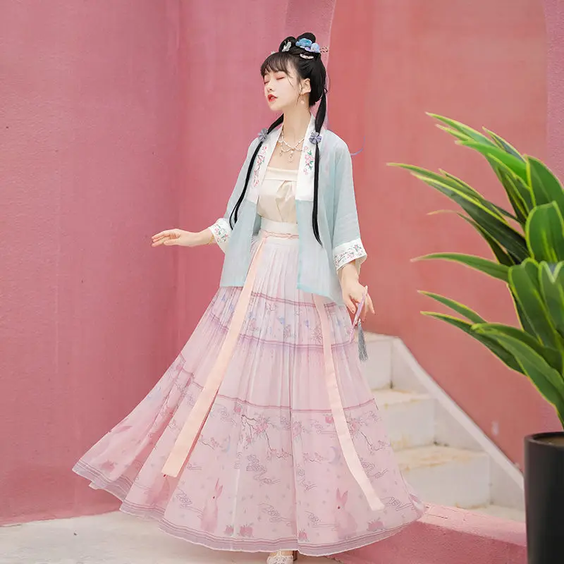 

Chinese Hanfu Women Traditional Pink Hanfu Dress Women Dance Costume Cosplay Fairy Vintage Dresses Plus Size Hanfu Skirts Femme