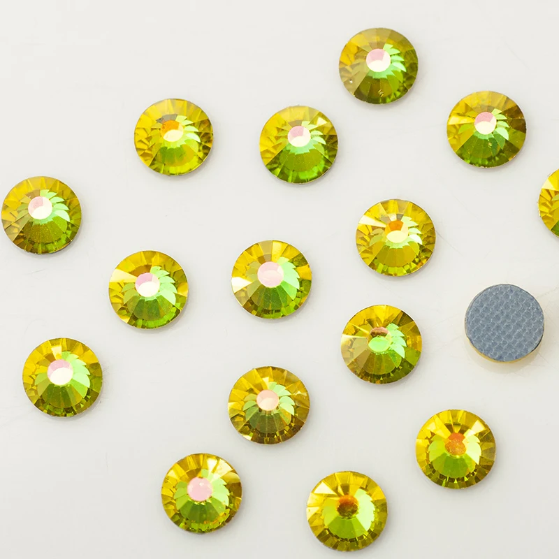 Янруо 2058HF все размеры цитрин АБ с плоской задней стеклянной поверхностью стразы