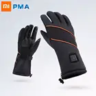 Перчатки Xiaomi PMA с подогревом и электрическим аккумулятором, зимние лыжные мотоциклетные перчатки, унисекс, черные теплые перчатки для рук с сенсорным экраном