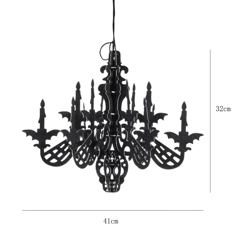 Горячая 3D Скелет люстра Хэллоуин висячие украшения блестящие бумажные сезон