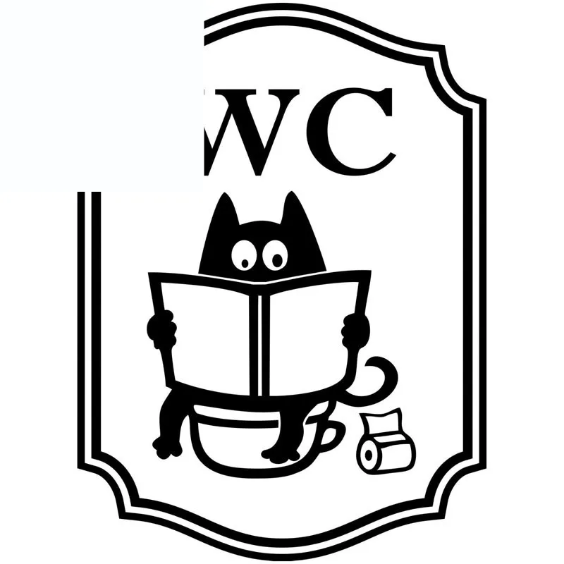 Автомобильные наклейки WC Flush Toilet с мультяшным котом креативные автомобильные