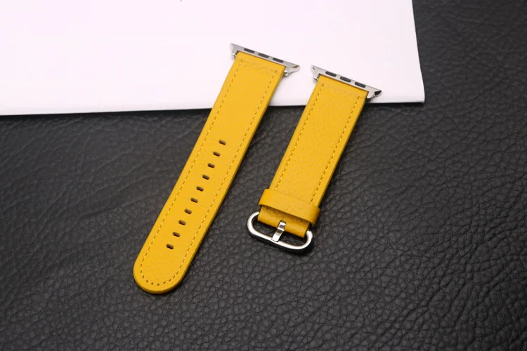Кожаный ремешок для apple watch 38 мм 42 мм iwatch 4 ремешок 44 мм 40 мм Lychee классический браслет ремешок для apple watch 4 3 2 1