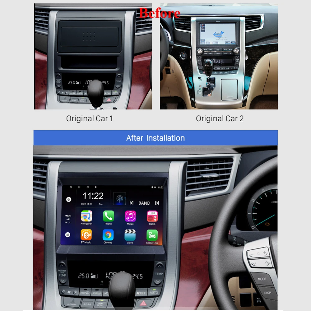 Автомагнитола для Toyota Alphard 2010 2014 2 DIN мультимедийный плеер GPS Авторадио головное