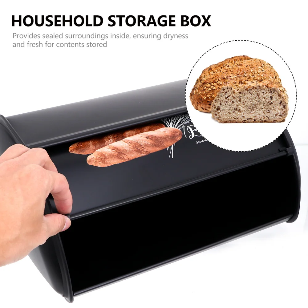 

1Pc Metal Small Drum Bread Box Durable Storage Case Space-saving Storage Box