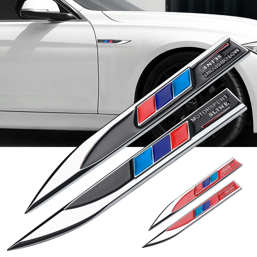 

2PCS Car 3D Metal Blade Side Fender Decoration Badge Sticker For Bmw M Performance x1 x3 x5 x6 f10 f20 f30 e36 e39 e46 e60 e90