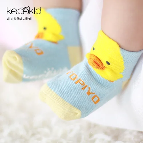 Новые хлопковые детские носки на весну и осень милые Нескользящие для