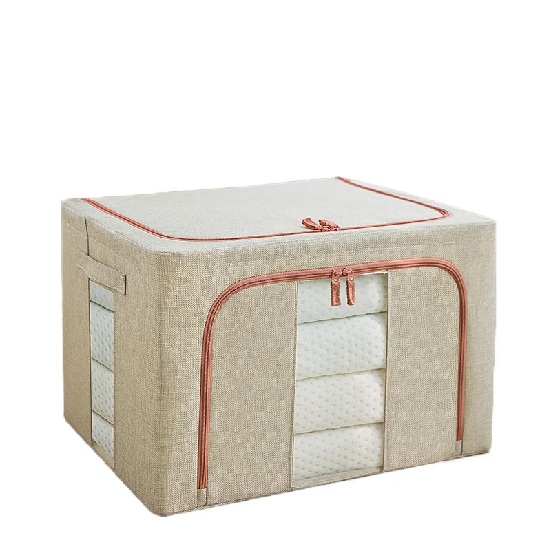 

Cotton and Linen Clothes Storage Box Fabric Clothes Finishing Box Box Large Folding Wardrobe Storage Basket Bags Home Tool