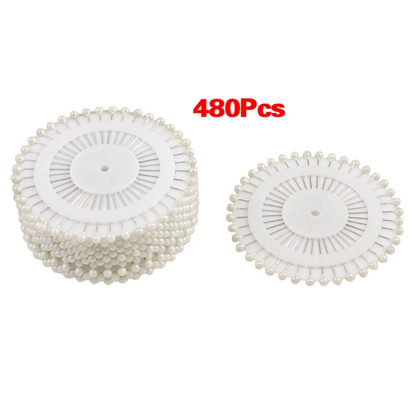 

480 pcs булавки прямые булавки с круглым носком шпильки для Couture Свадебная декорация рукоделие хобби-белый