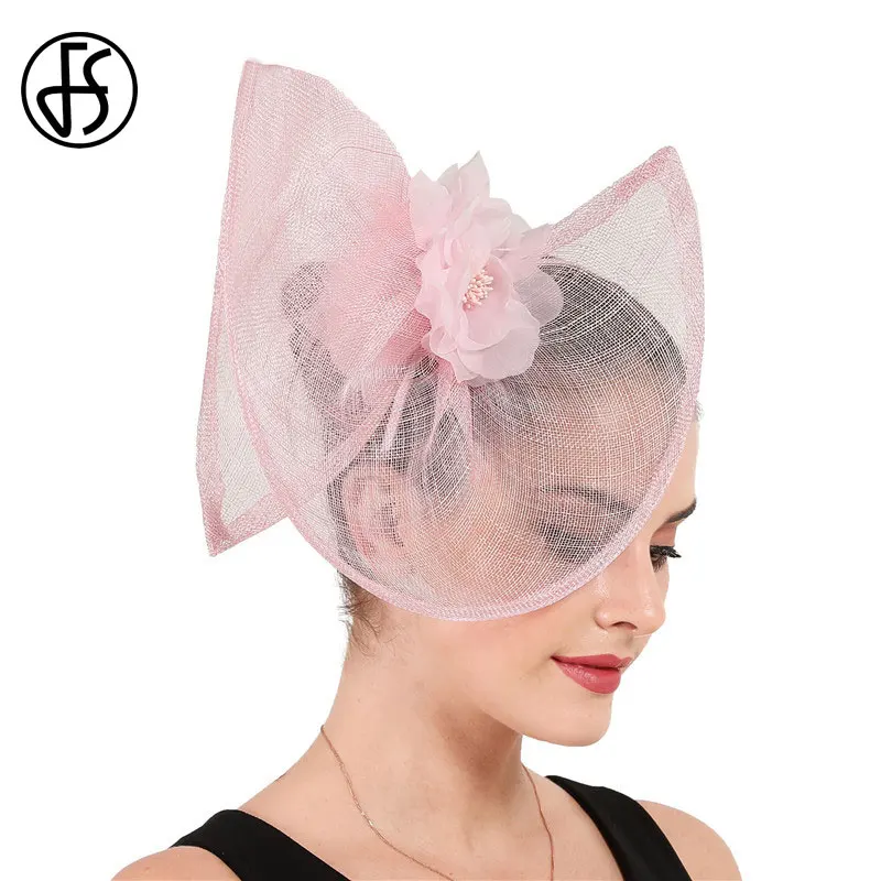Женская кружевная шляпка FS элегантная розовая шляпка-основа для шляпки невесты