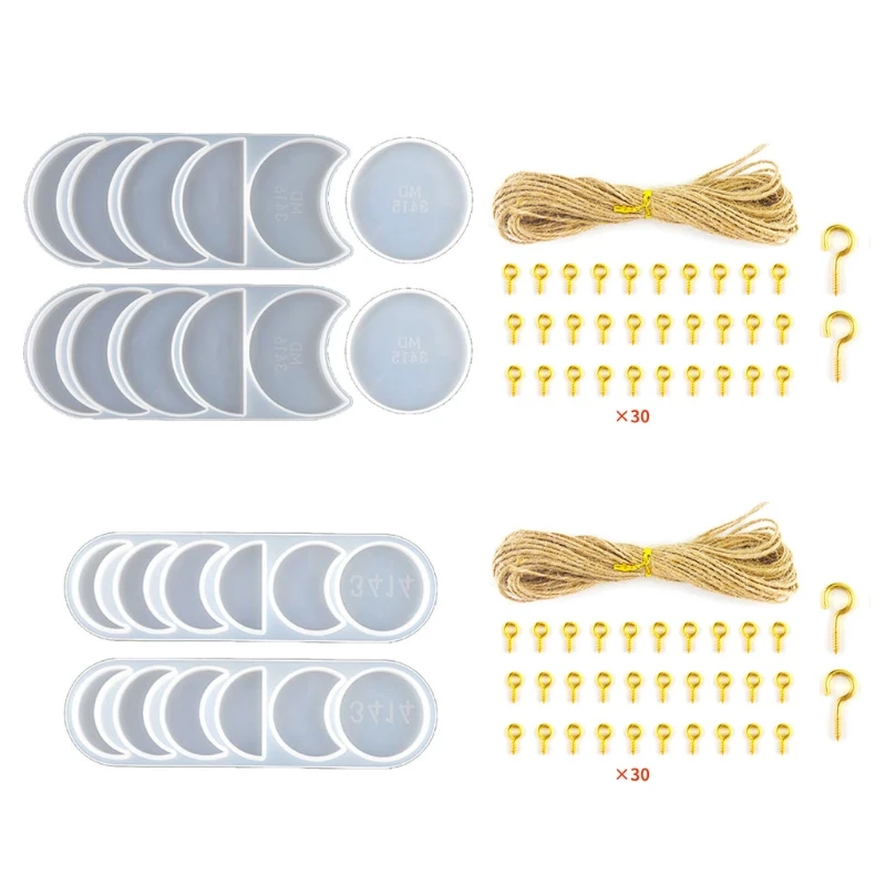 

2 Sets Moon Phase Silicone Epoxy Resin Molds Moon Crescents Resin Molds Crafts