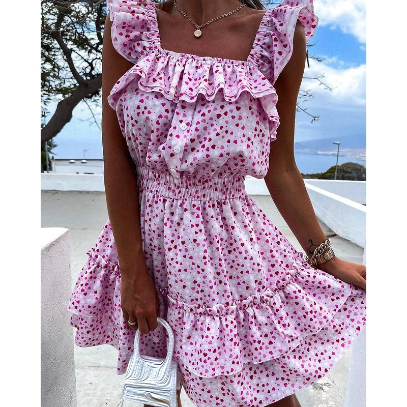 Платья Fandy Lokar с квадратным воротником модное женское платье принтом элегантные