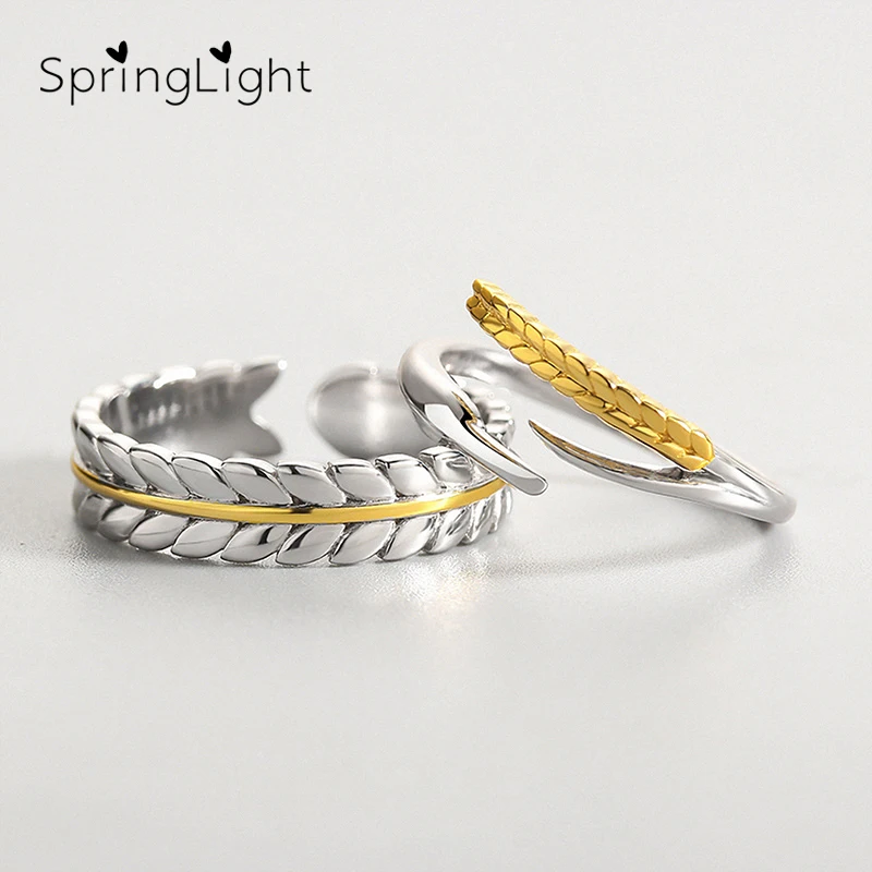 SpringLight колоски кольцо Настоящее серебро 925 проба хорошее ювелирное изделие