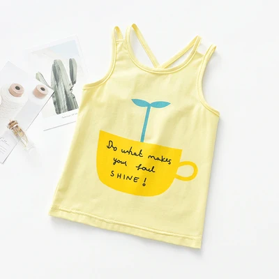 Летний жилет для девочек Милая майка нижнее белье хлопковые топы на бретелях