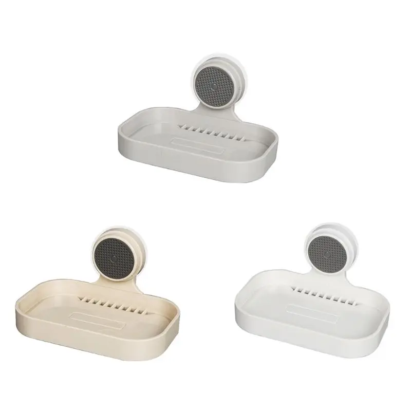 

Punch-free Wall-type Soap Box Practical DIY Plastic Shelves Boxes Strong Sucker Holder Container Bathroom Accessories LX9C