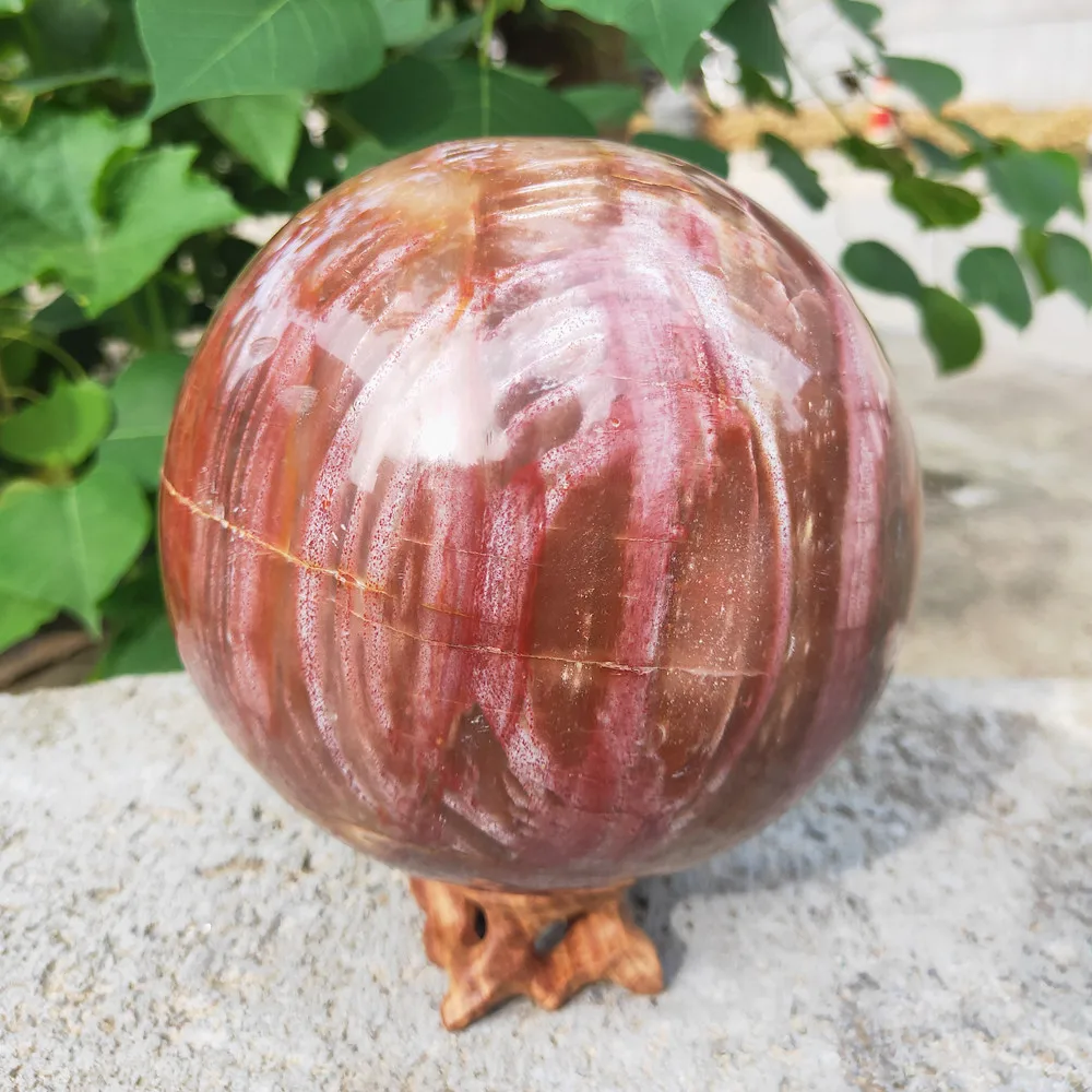 500-1650kg Natural xylopal Crystal Ball woodstone Quartz Orb gemstone Sphere Reiki Healing