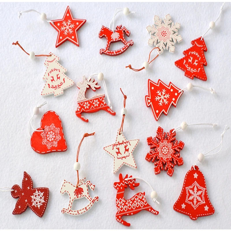 10 шт. украшения для рождественской елки в скандинавском стиле деревянные