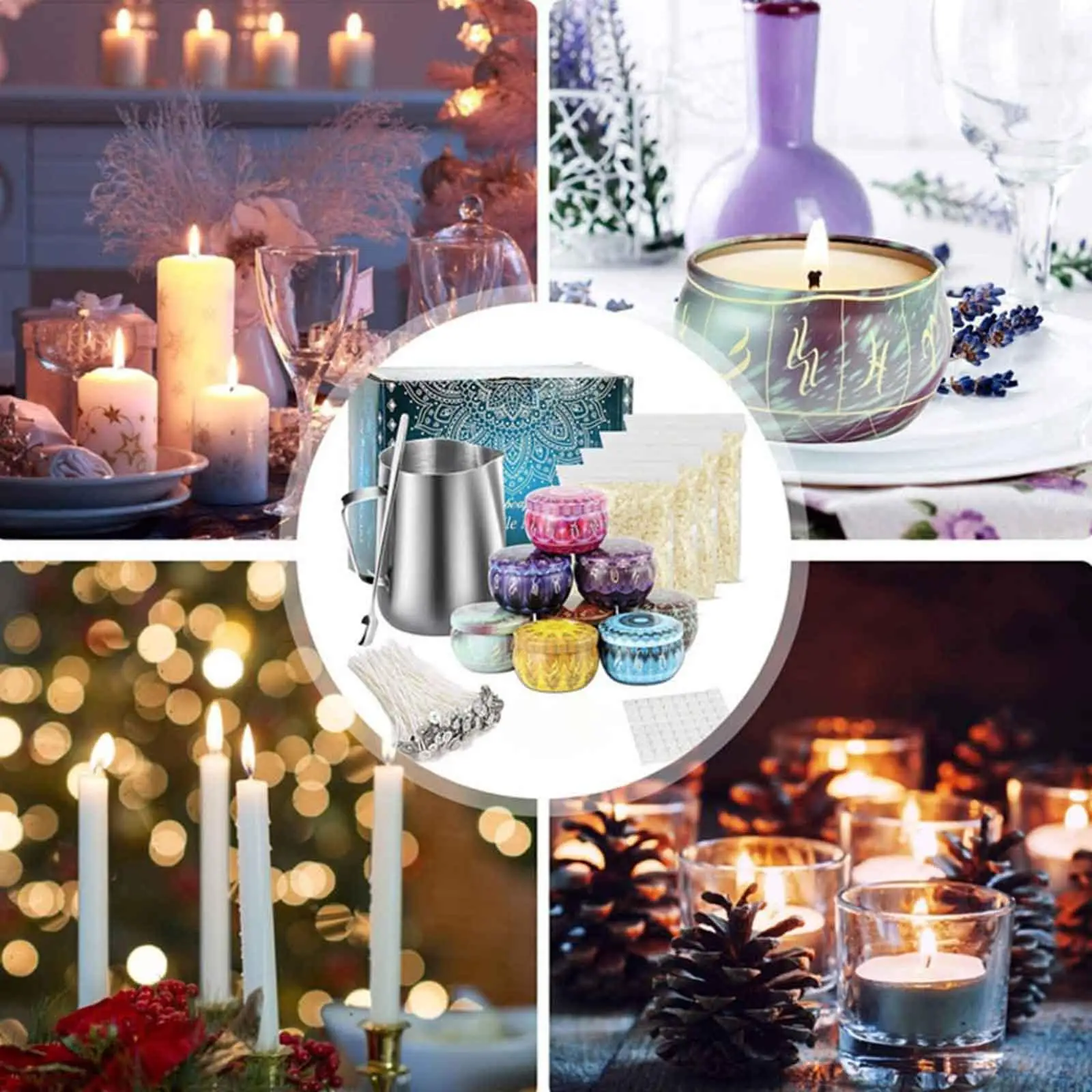 

Candle Making Kit - Pouring Pot, Wax Core, Self-Adhesive, Beeswax, Spoon