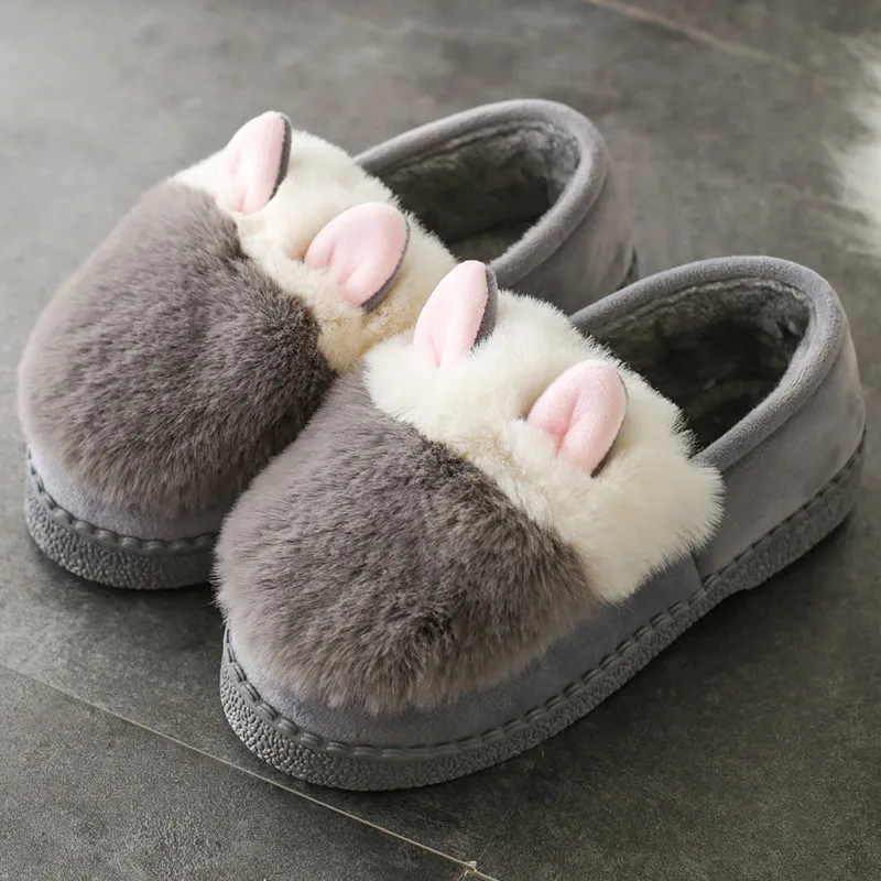 Осенне зимние женские тапочки с толстой подошвой милые пушистые для дома теплая